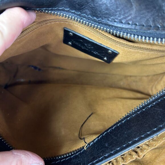 Patricia Nash London Saddle Bag Black Smooth Leather Shoulder Crossbody Bag - Picture 10 of 15